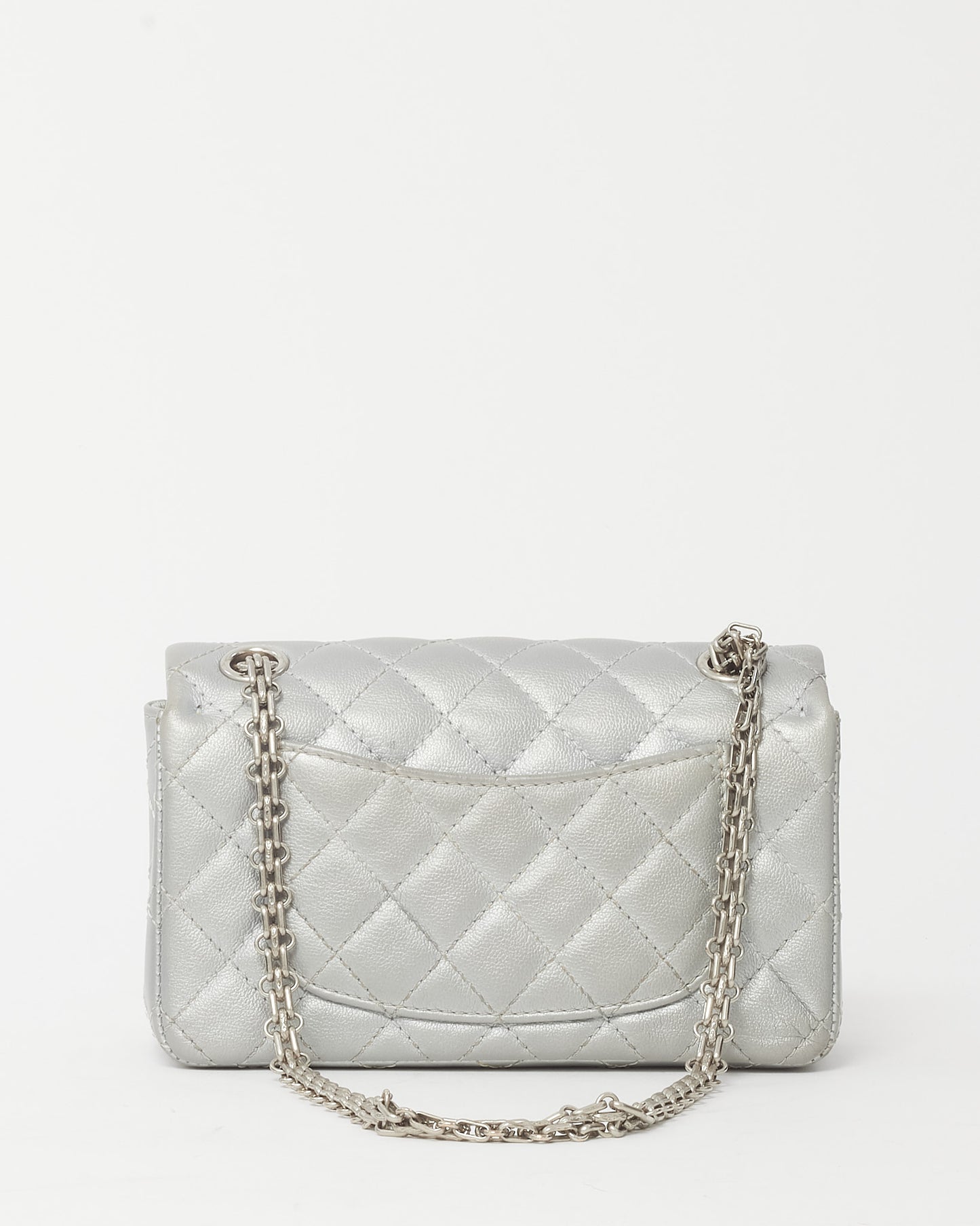 Chanel Silver Calfskin Leather Re-Issue Mini Flap Bag SHW