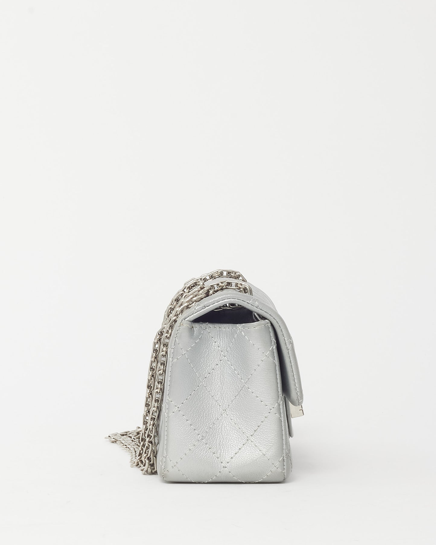 Chanel Silver Calfskin Leather Re-Issue Mini Flap Bag SHW