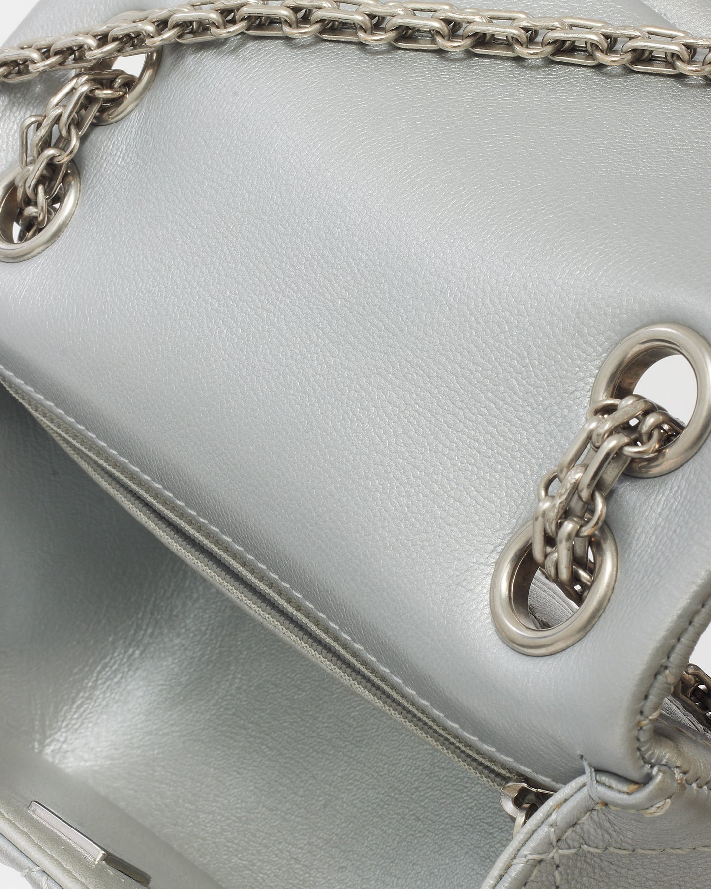 Chanel Silver Calfskin Leather Re-Issue Mini Flap Bag SHW