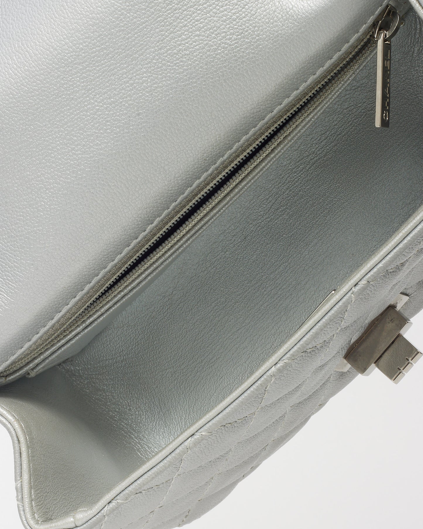 Chanel Silver Calfskin Leather Re-Issue Mini Flap Bag SHW