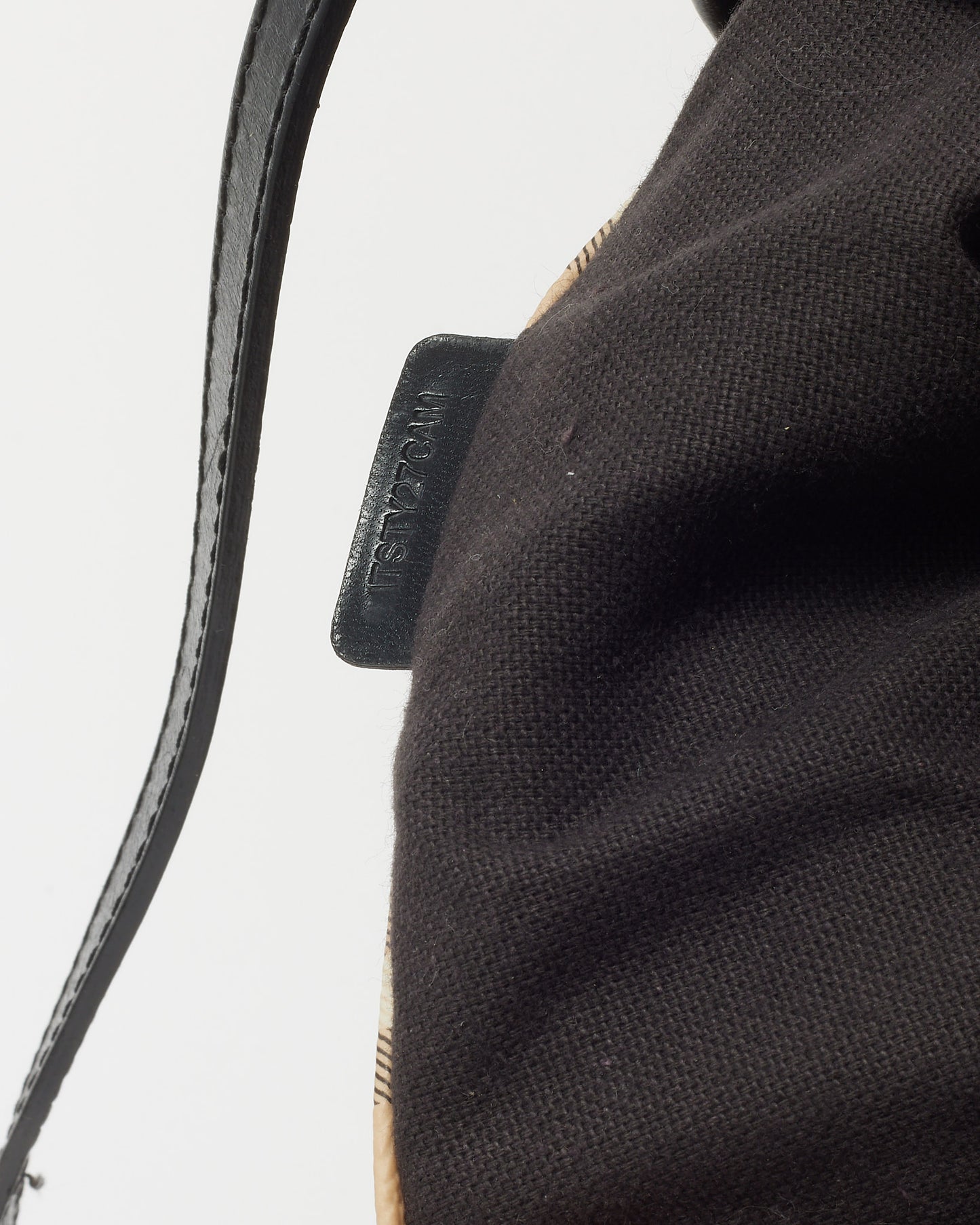 Burberry Black Leather and Beige Haymarket Check Coated Canvas Canterbury Shoulder Bag