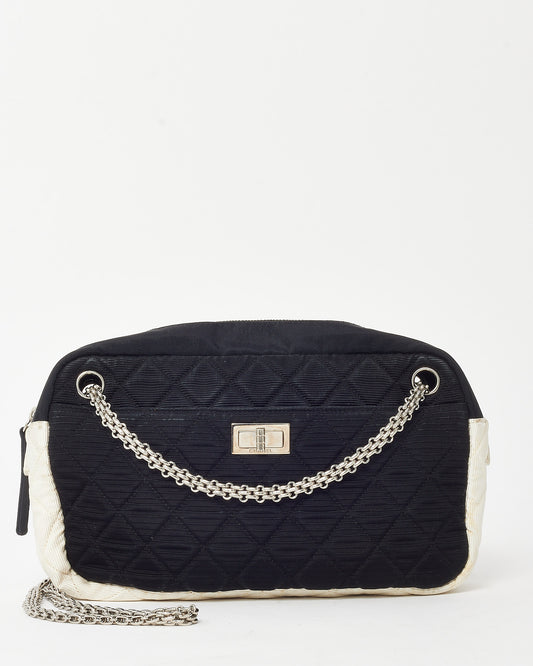 Chanel Black and White Bi-Color Canvas Reissue Chain Camera Shoulder Bag