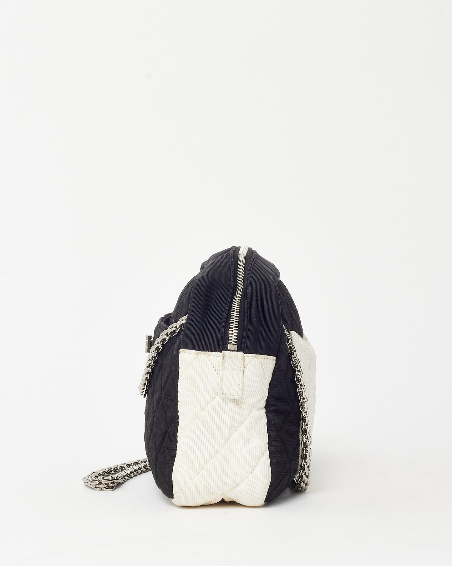 Chanel Black and White Bi-Color Canvas Reissue Chain Camera Shoulder Bag