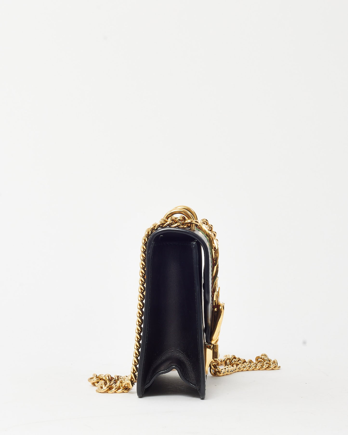 Gucci Black Calfskin Leather Mini Sylvie Chain Shoulder Bag