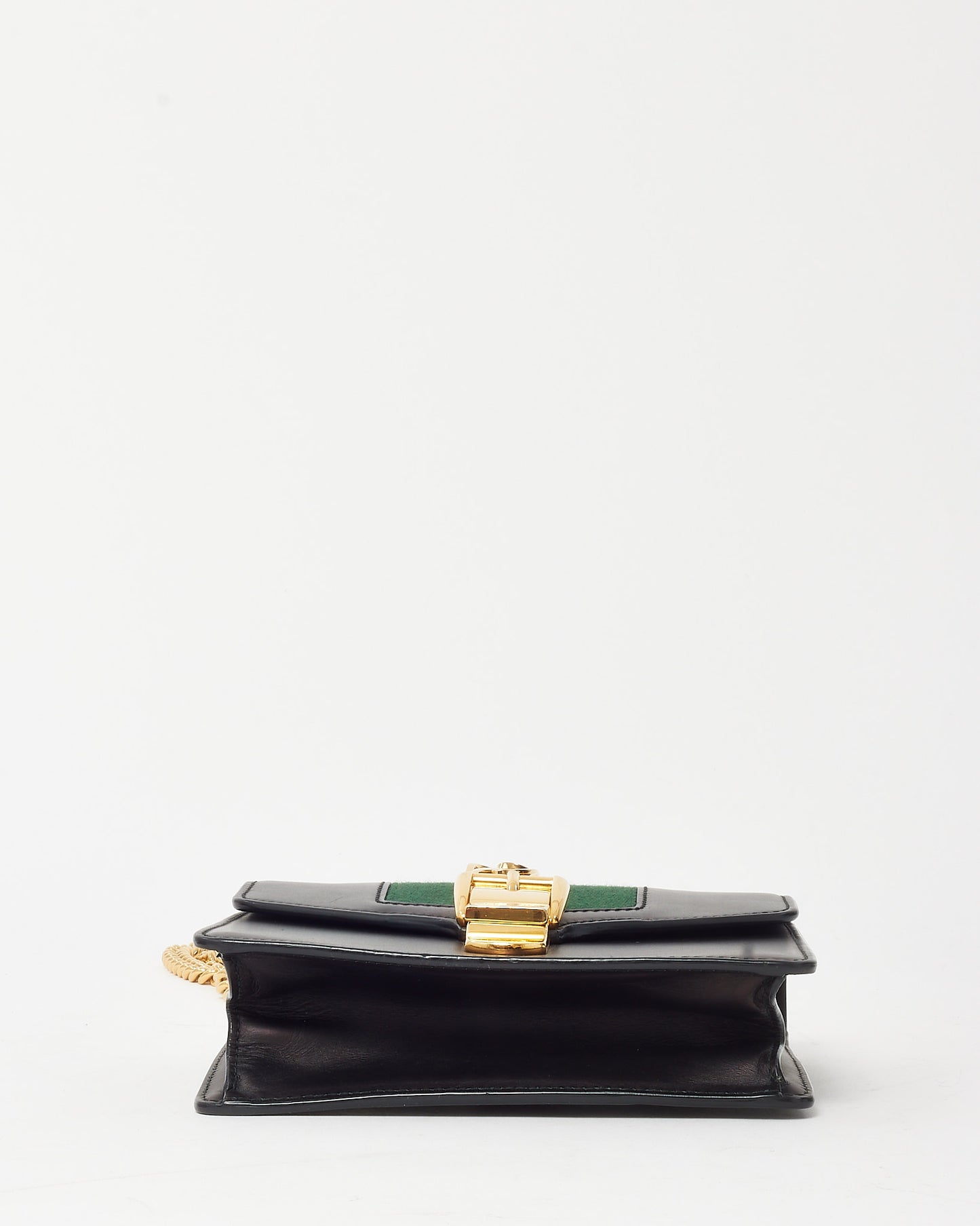 Gucci Black Calfskin Leather Mini Sylvie Chain Shoulder Bag