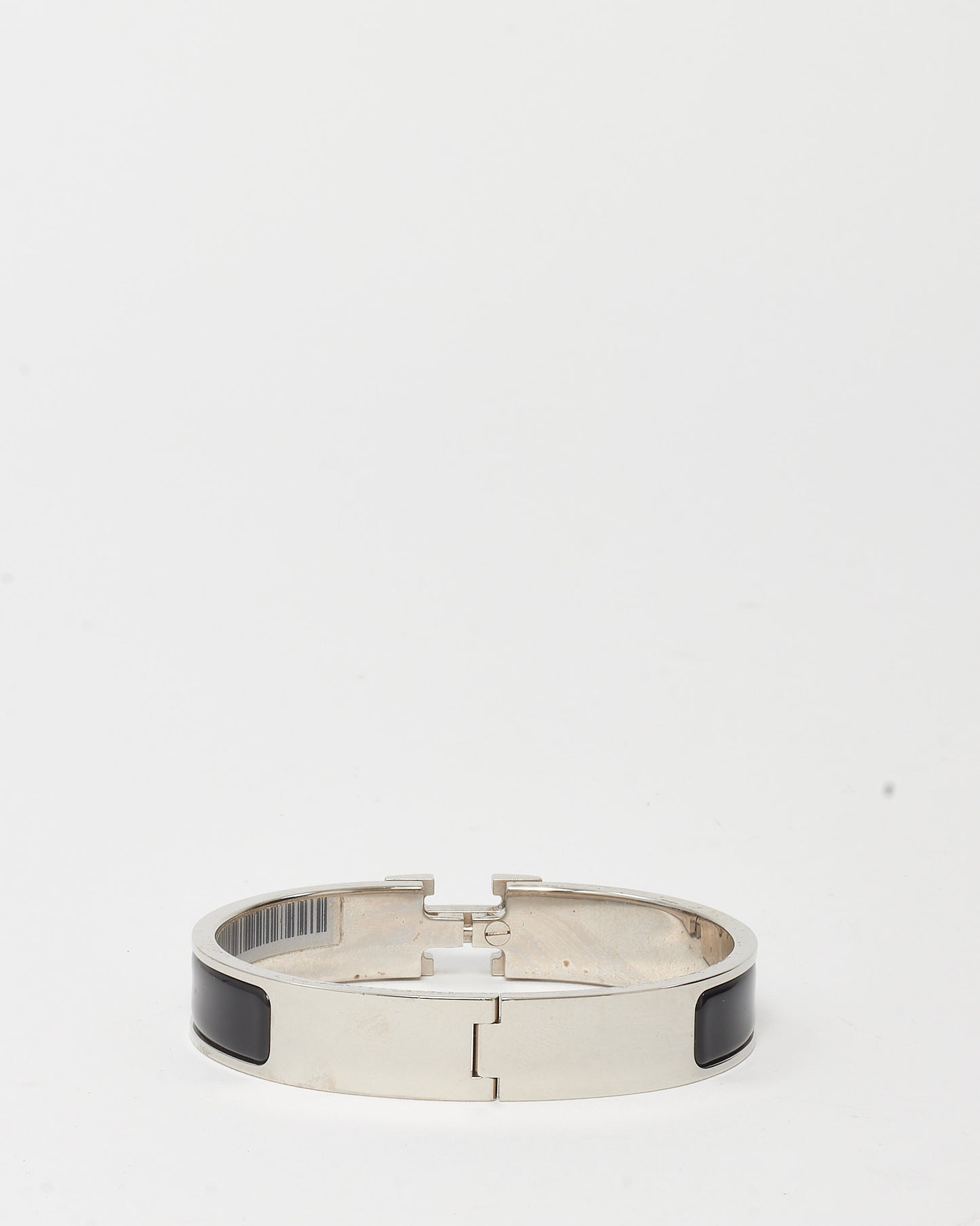 Hermès Black & Silver Thin Clic Clac Bracelet - GM