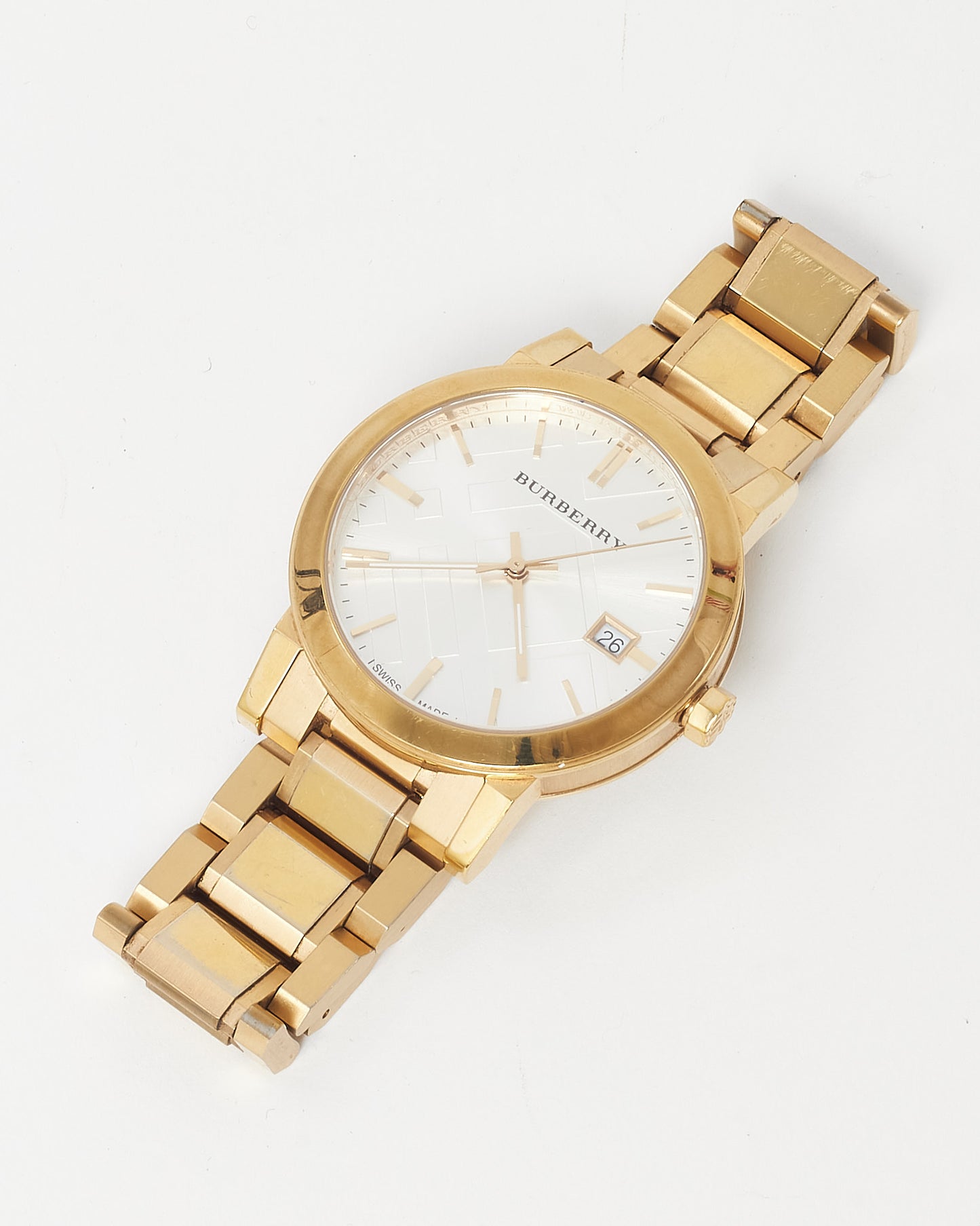 Burberry Gold Stainless Steel Silver Dial BU9003 The City Watch 38mm