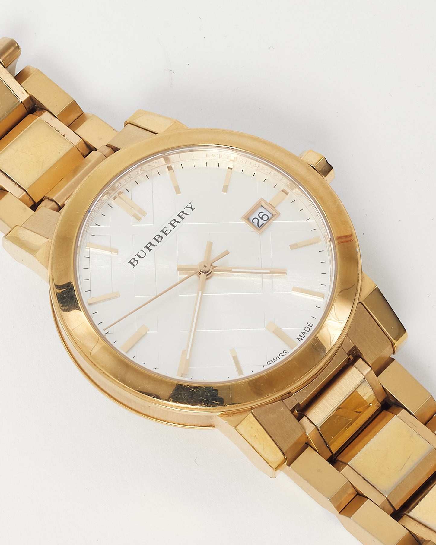 Burberry Gold Stainless Steel Silver Dial BU9003 The City Watch 38mm