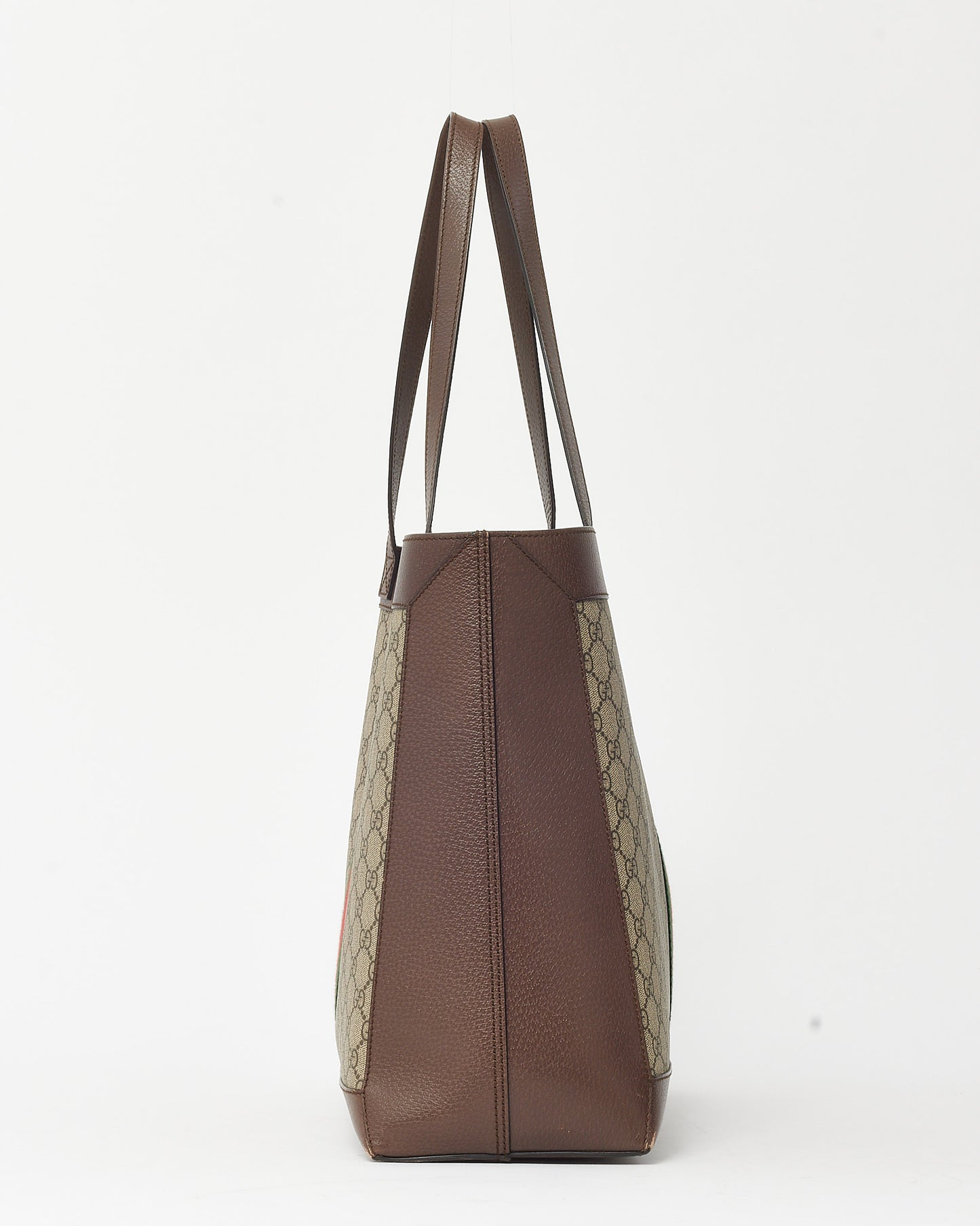 Gucci Beige & Ebony GG Supreme Monogram Canvas Medium Ophidia Soft Tote with Pouch