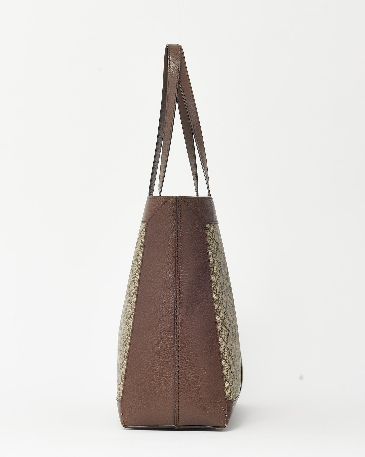 Gucci Beige & Ebony GG Supreme Monogram Canvas Medium Ophidia Soft Tote with Pouch