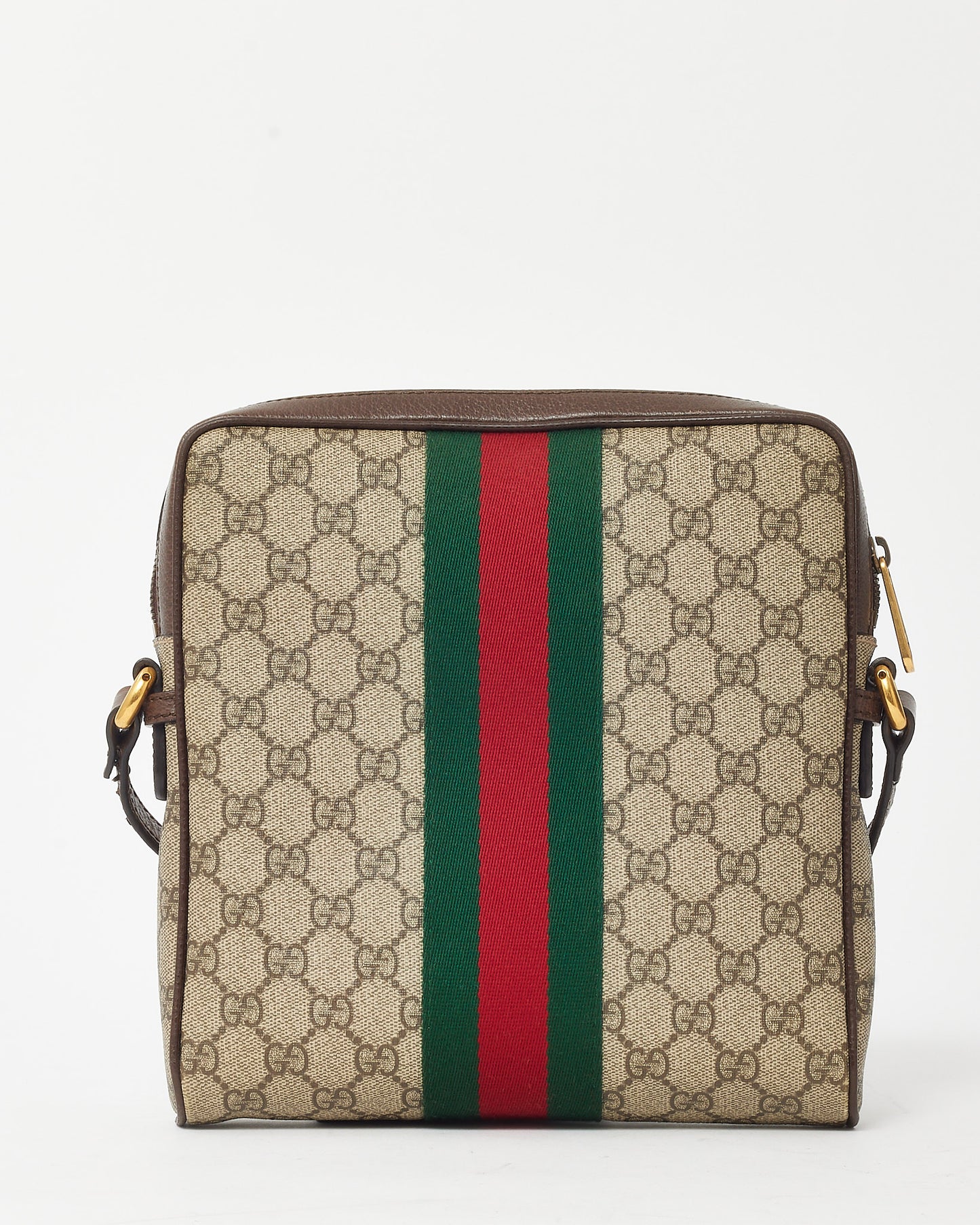 Gucci Beige & Ebony GG Supreme Monogram Canvas Ophidia Small Messenger Bag