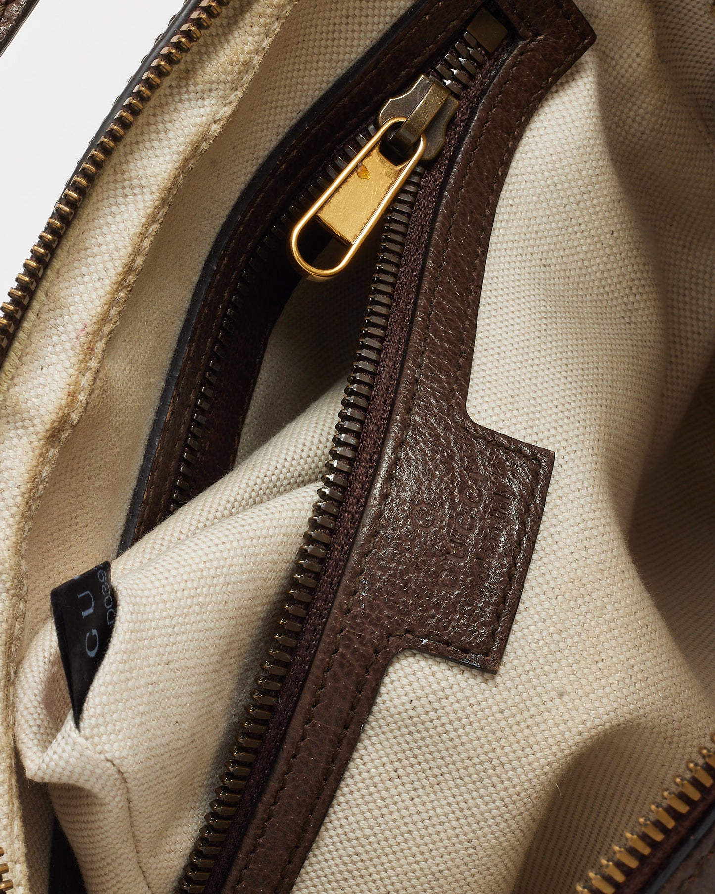 Gucci Beige & Ebony GG Supreme Monogram Canvas Ophidia Small Messenger Bag