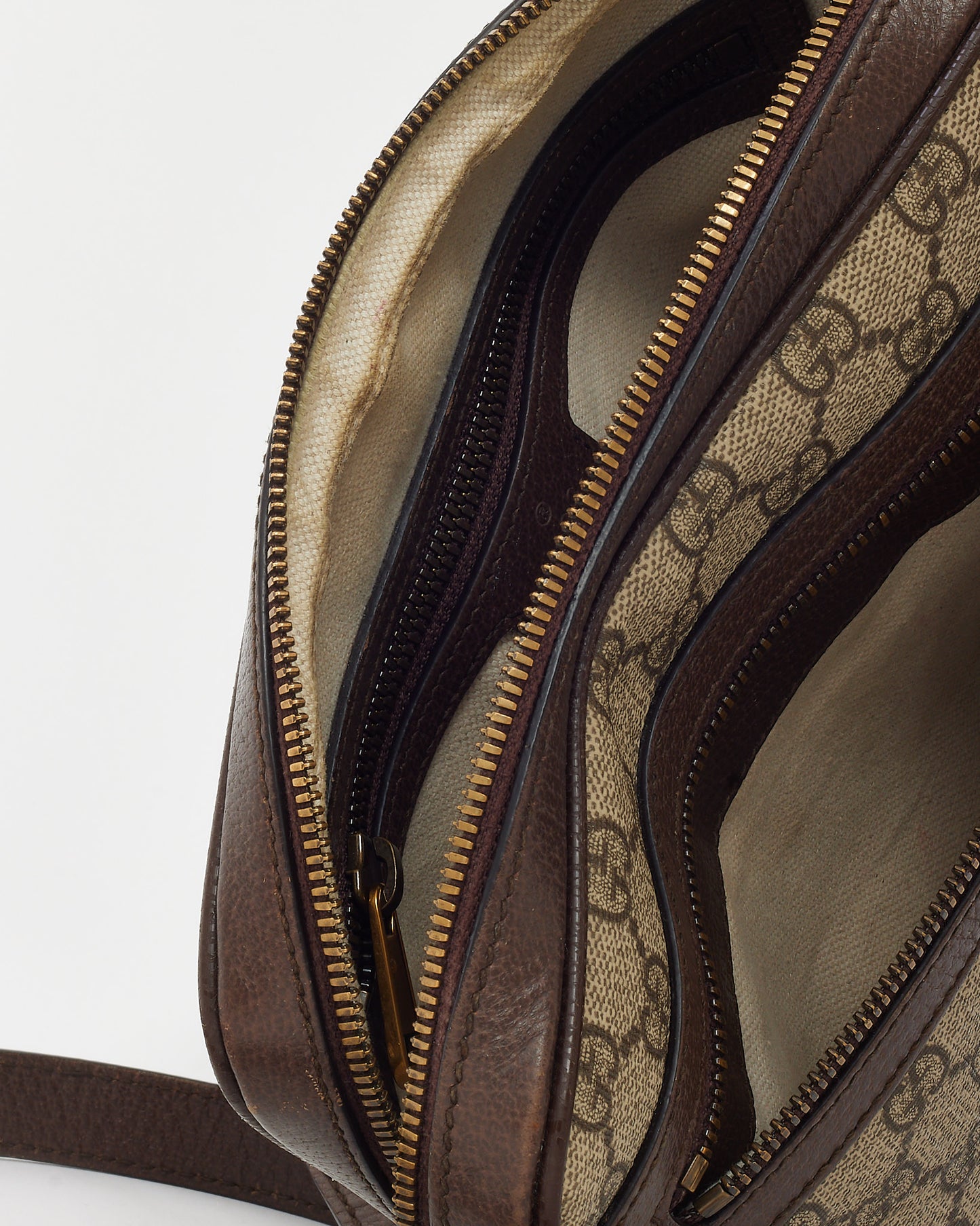 Gucci Beige & Ebony GG Supreme Monogram Canvas Ophidia Small Messenger Bag