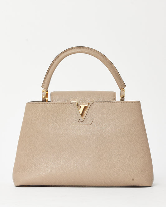 Louis Vuitton Beige Taurillon Leather Capucines MM Bag