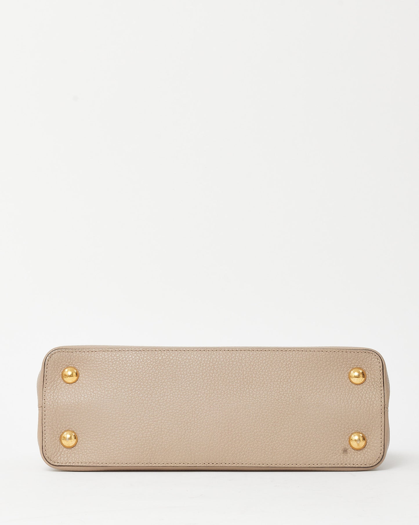 Louis Vuitton Beige Taurillon Leather Capucines MM Bag