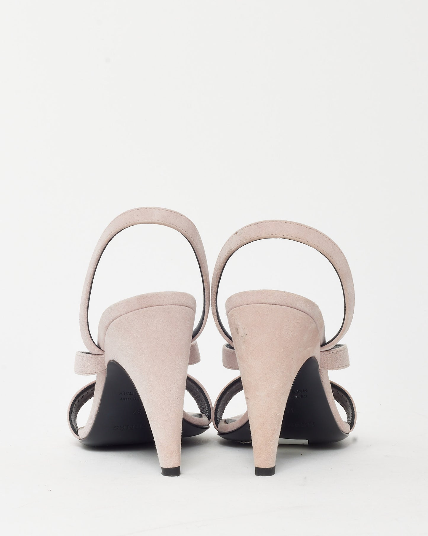 Hermès Pink Rose Porcelaine Suede RGH Kelly Buckle Glamour 95 Sandals - 37