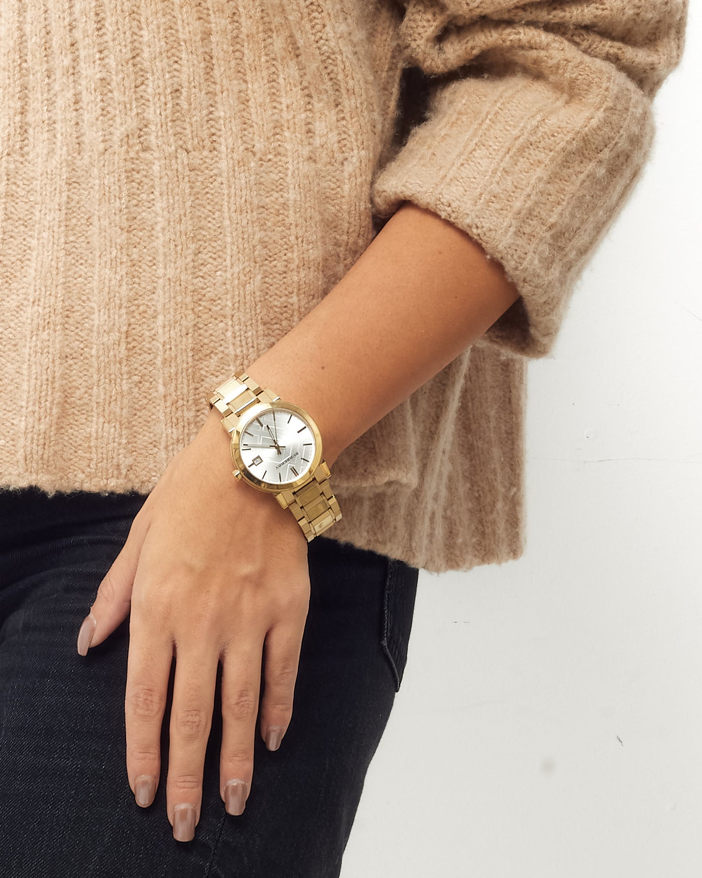 Burberry Gold Stainless Steel Silver Dial BU9003 The City Watch 38mm