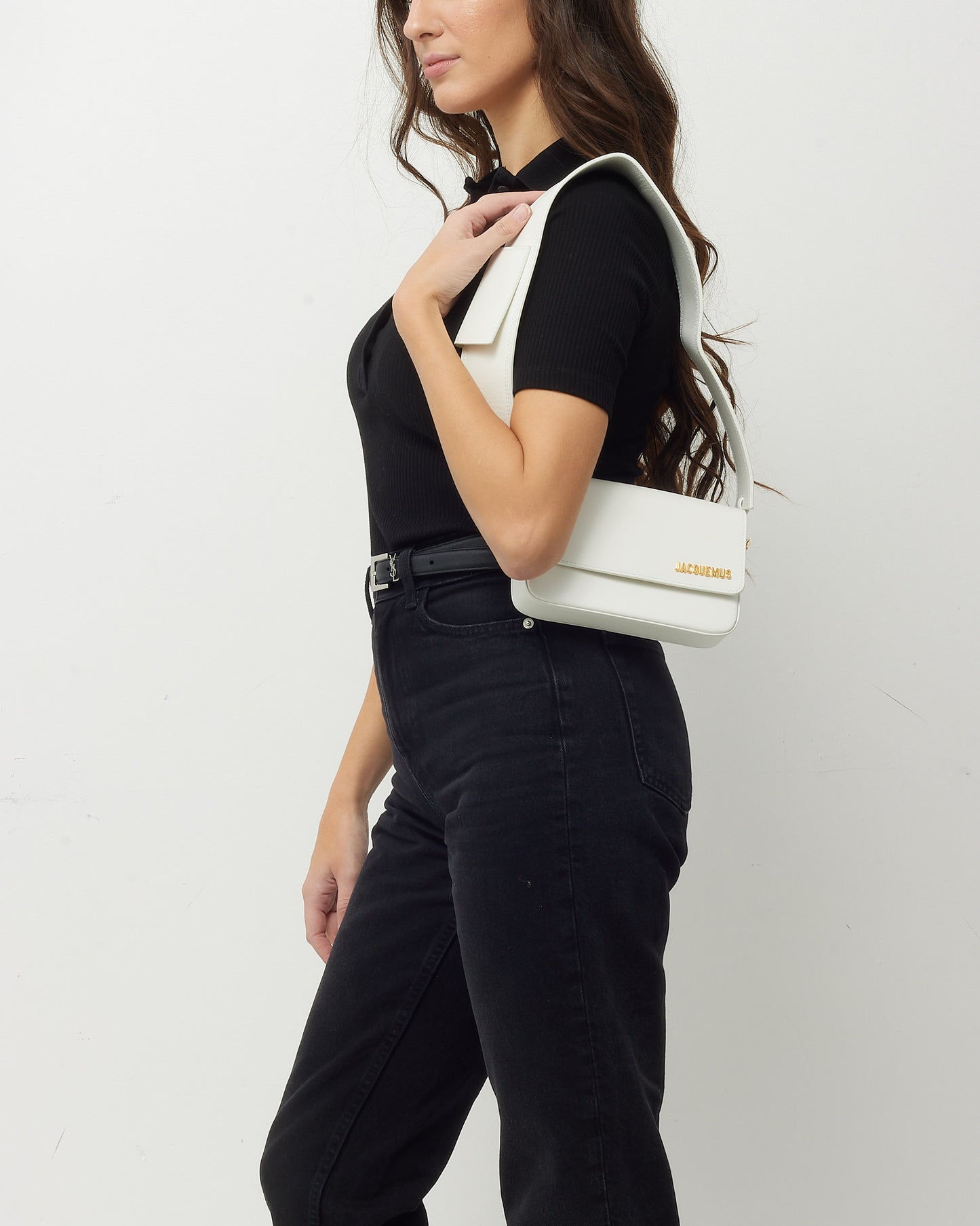 Jacquemus White Leather Le Carinu Shoulder Bag