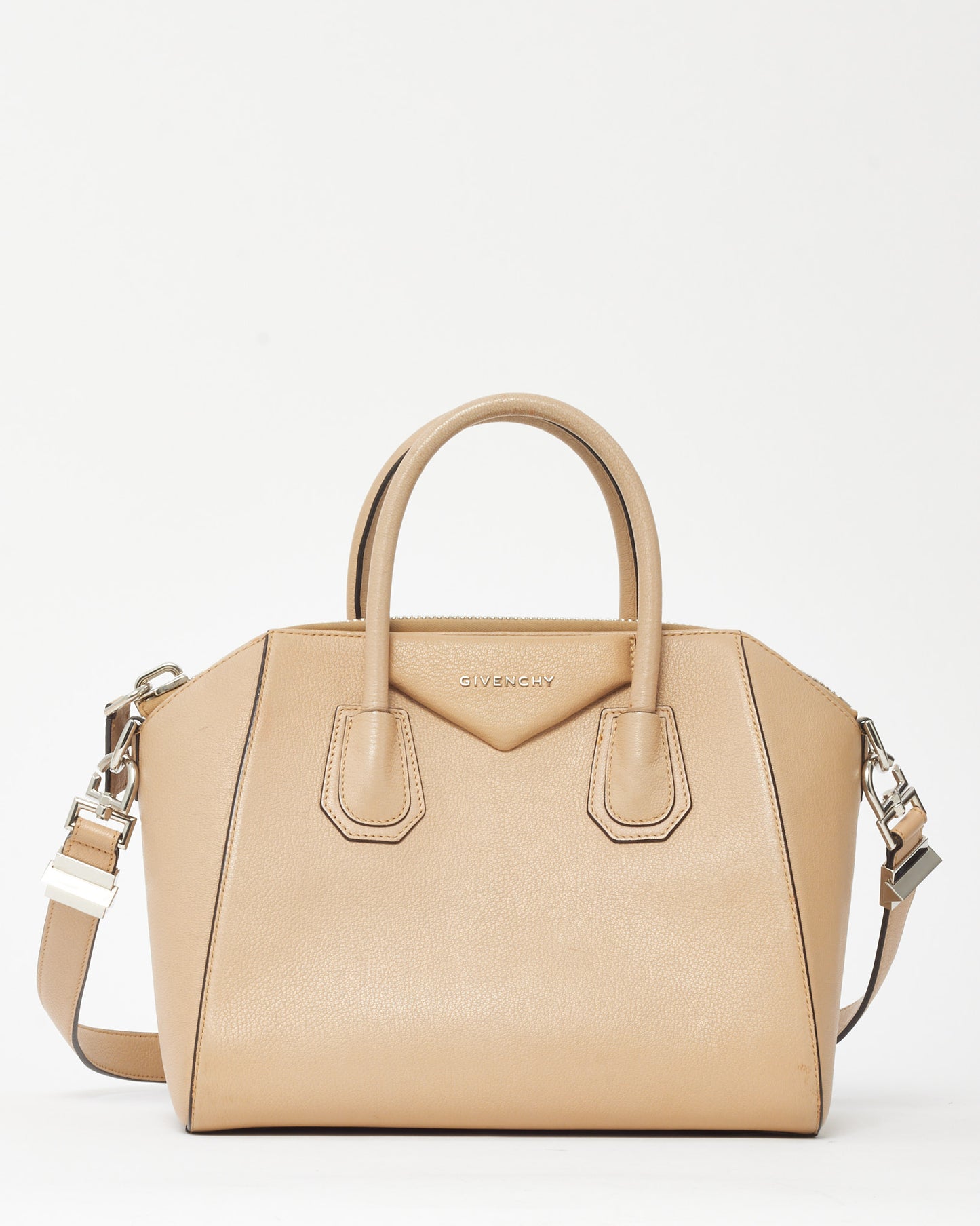 Givenchy Beige Pebbled Leather Medium Antigona Bag