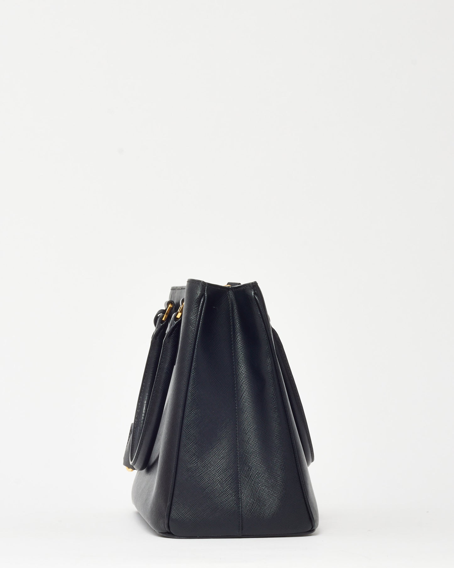 Prada Black Saffiano Leather Medium Galleria Double Zip Tote