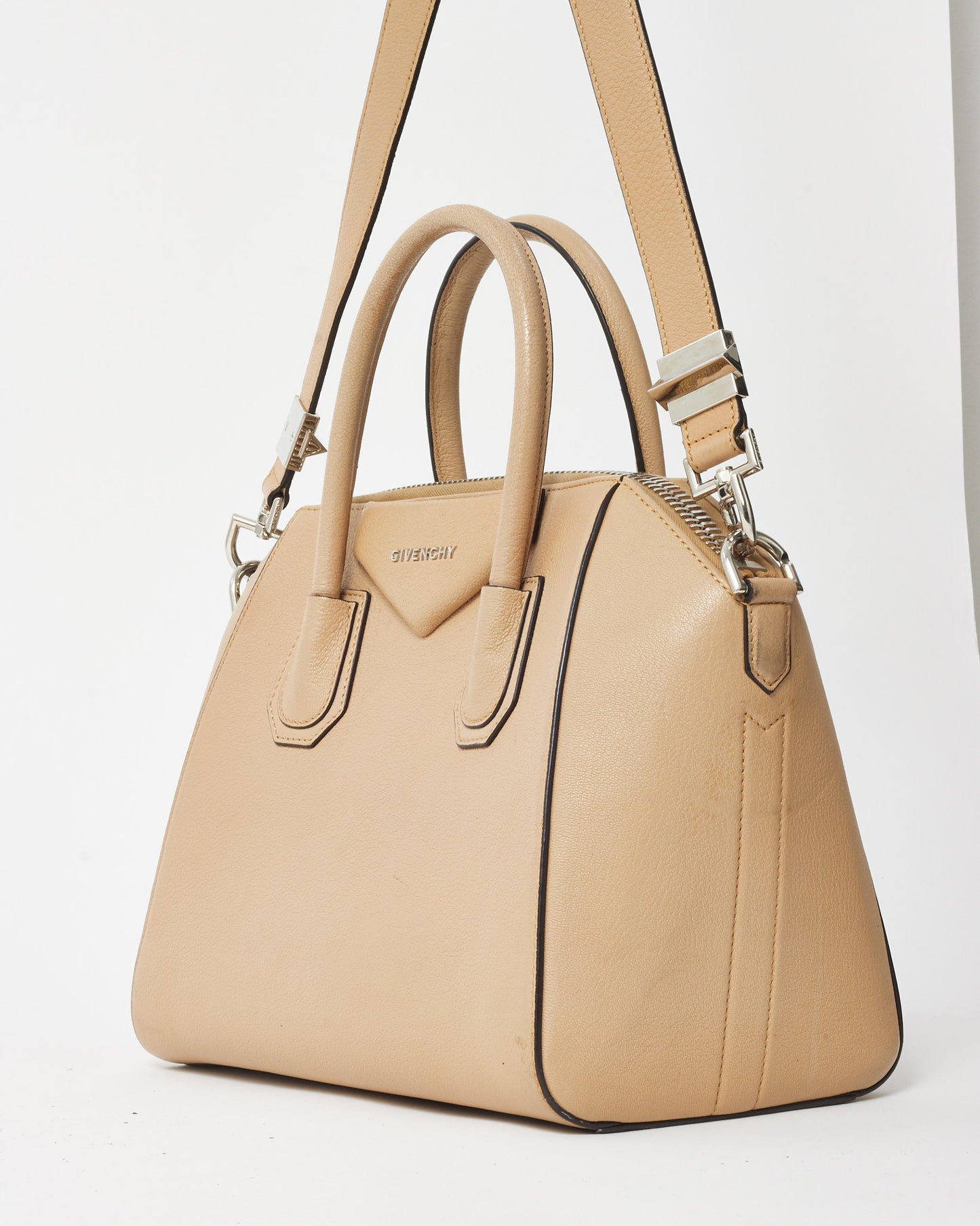 Givenchy Beige Pebbled Leather Medium Antigona Bag