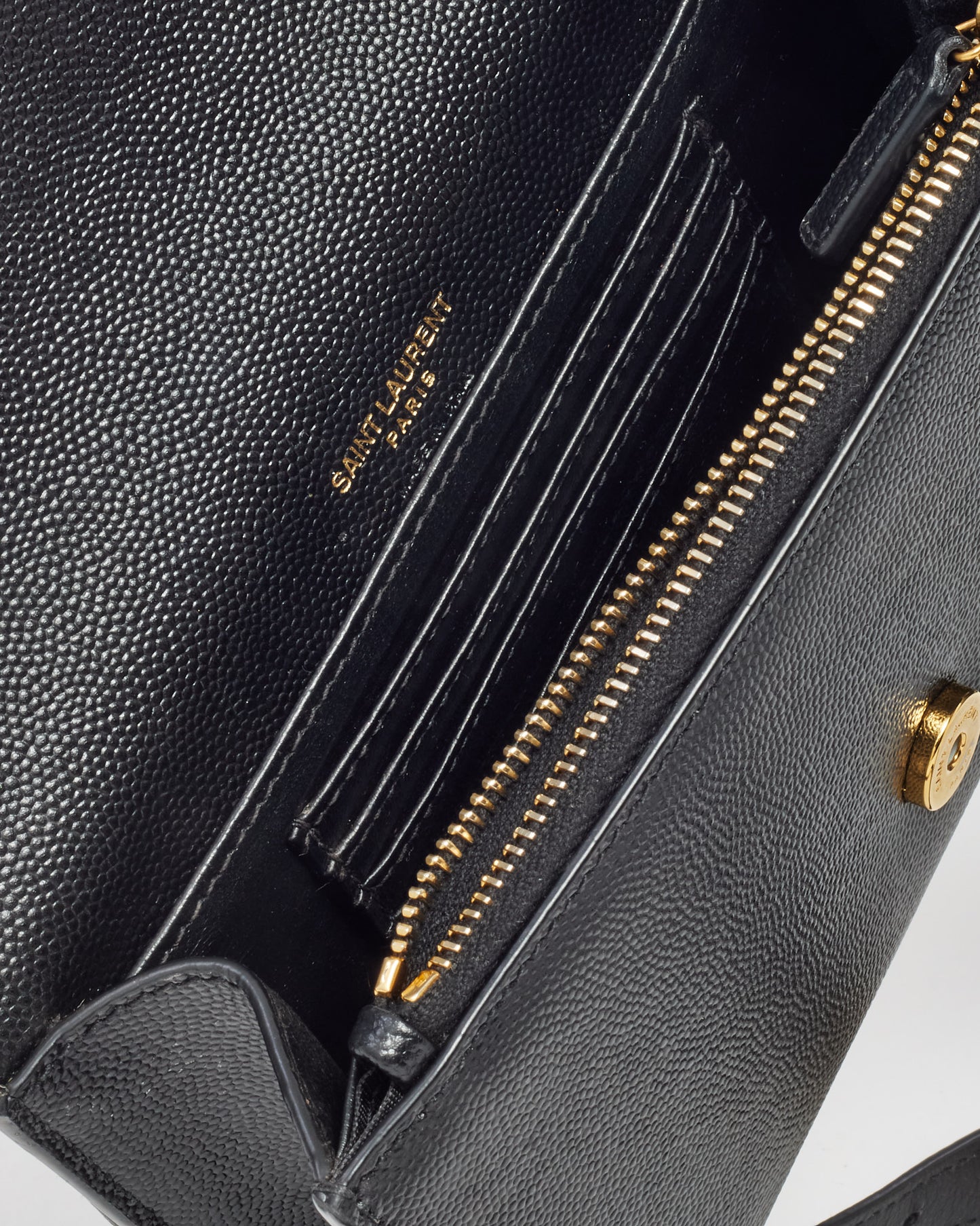 Saint Laurent Black Grained Leather Small Kate Belt Bag GHW