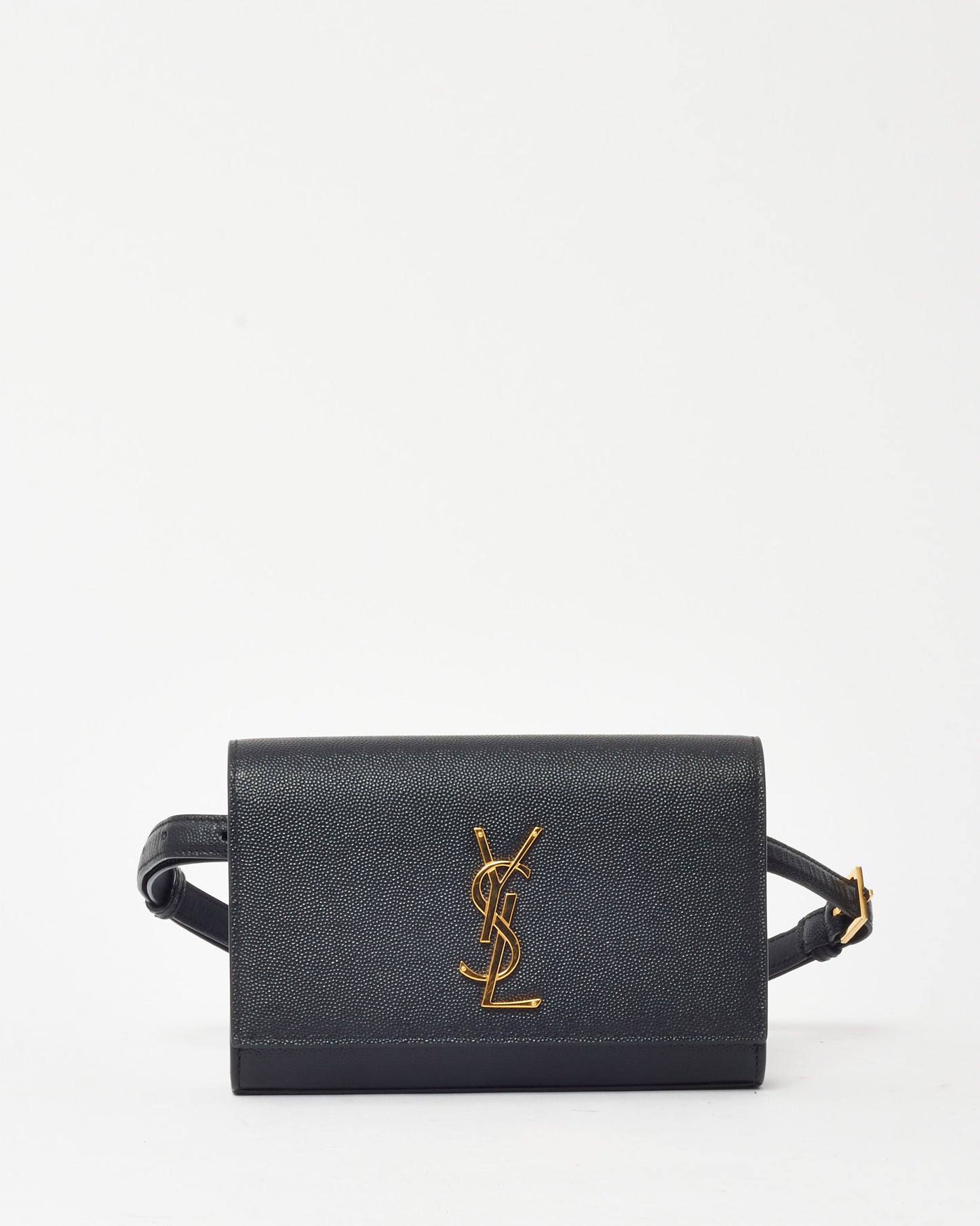 Saint Laurent Black Grained Leather Small Kate Belt Bag GHW