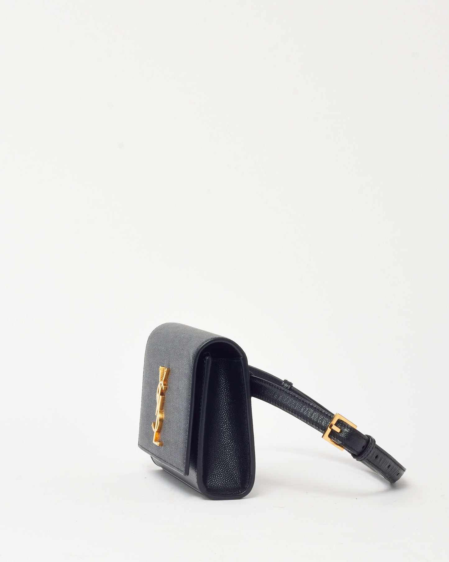 Saint Laurent Black Grained Leather Small Kate Belt Bag GHW