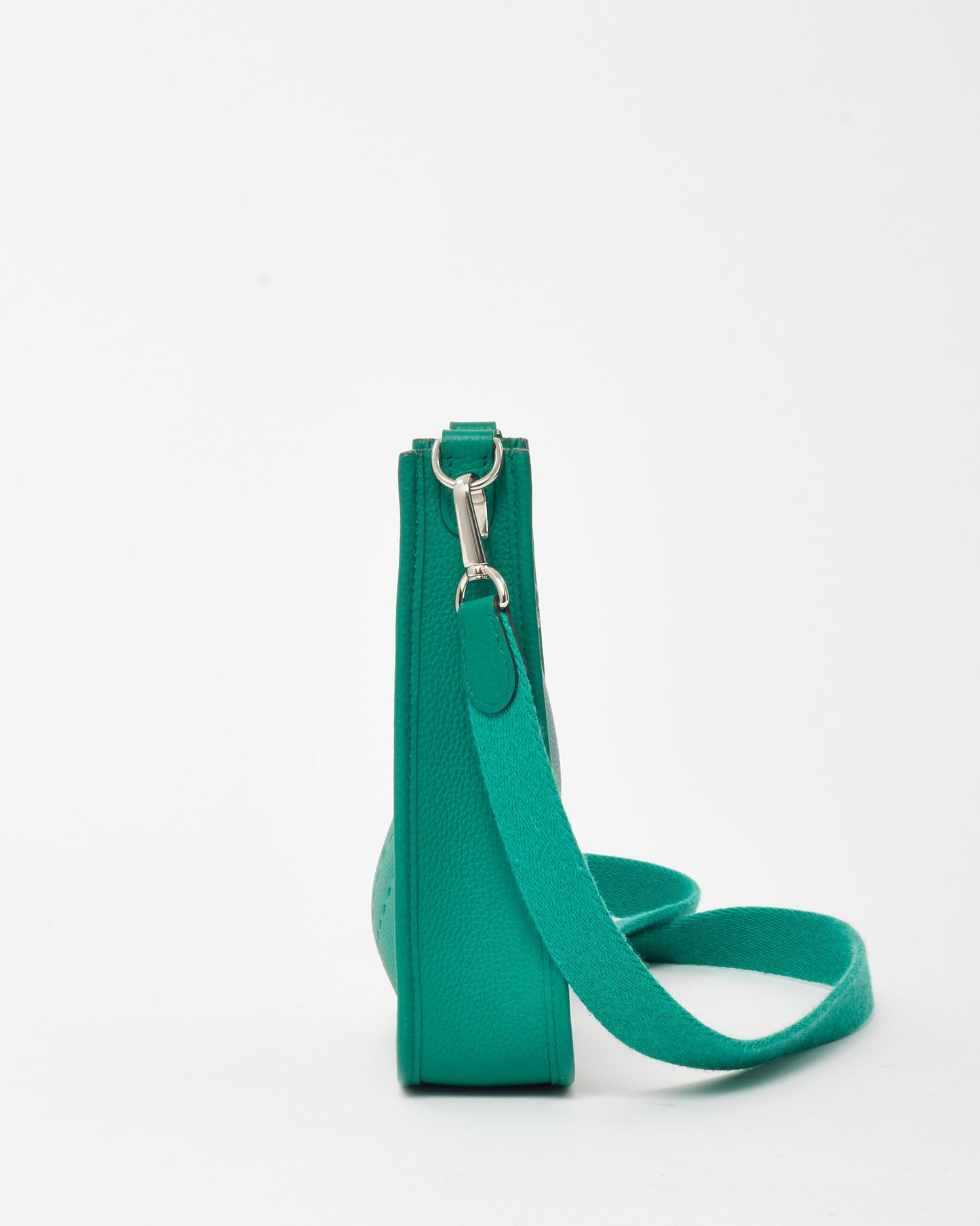 Hermès Green (Vert Jade) Clemence Leather Evelyne 16 TPM Crossbody PHW
