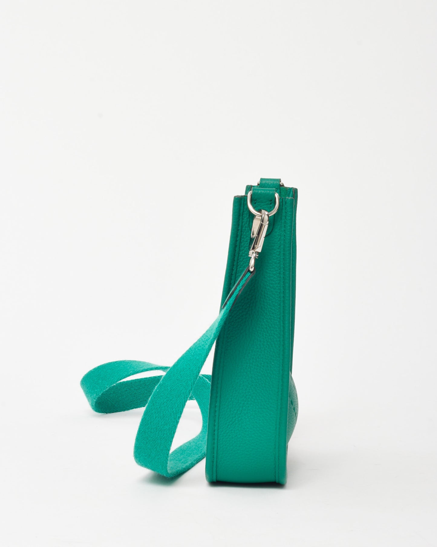 Hermès Green (Vert Jade) Clemence Leather Evelyne 16 TPM Crossbody PHW