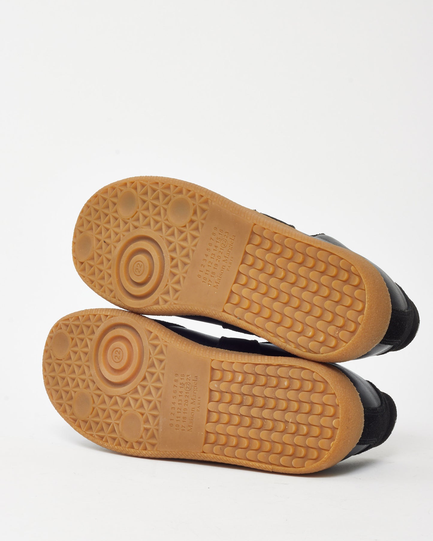 Maison Margiela Black Suede and Leather Gat Replica Low-Top Sneakers - 37.5