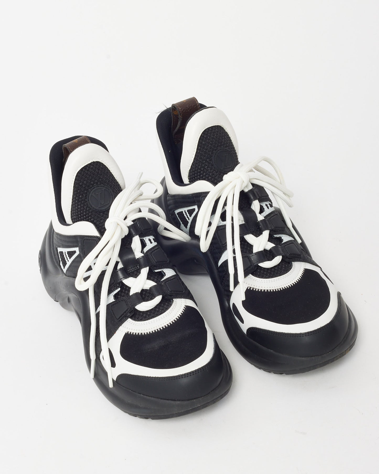 Louis Vuitton Black and White Mix Leather Archlight Sneakers - 38