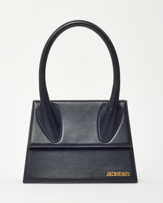 Jacquemus Black Leather "Le Grand Chiquito" Bag w/ Strap
