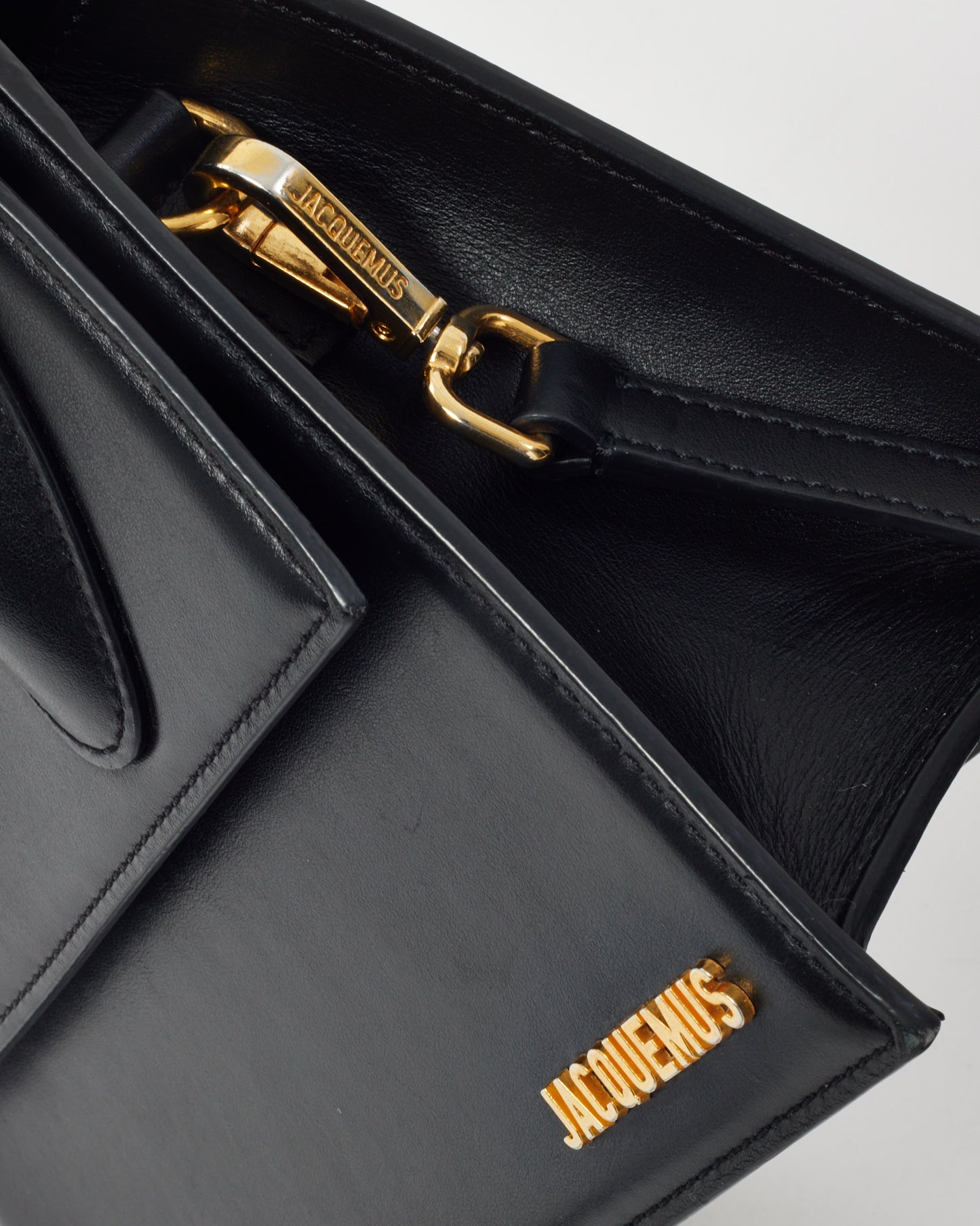 Jacquemus Black Leather "Le Grand Chiquito" Bag w/ Strap