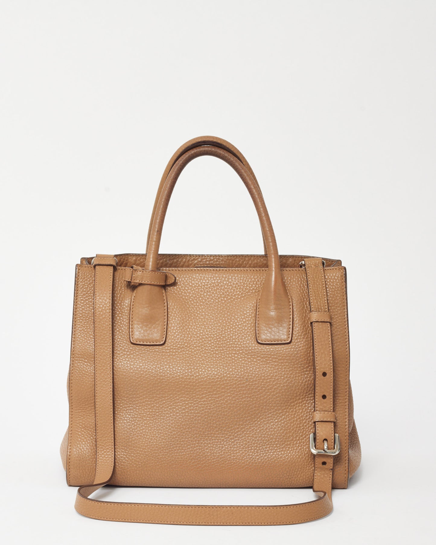 Prada Beige Vitello Daino Leather 2Way Tote with Strap