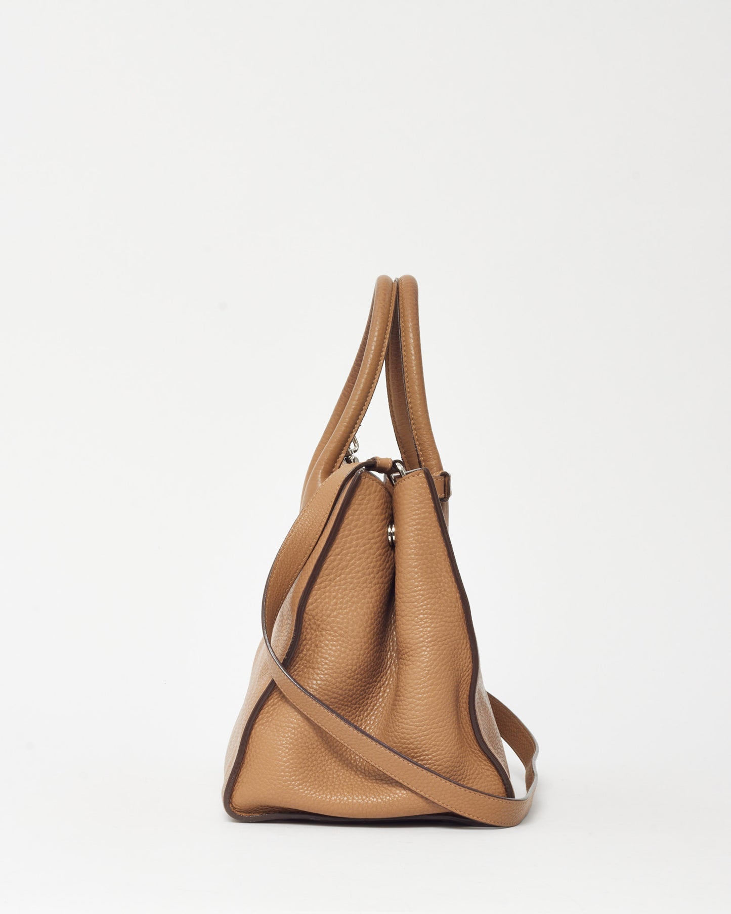 Prada Beige Vitello Daino Leather 2Way Tote with Strap