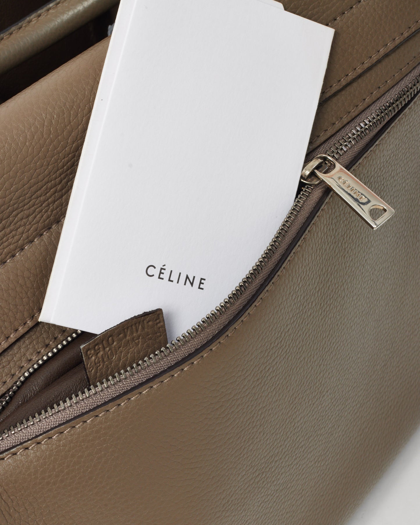 Celine Taupe Leather & Suede Medium Trapeze Bag