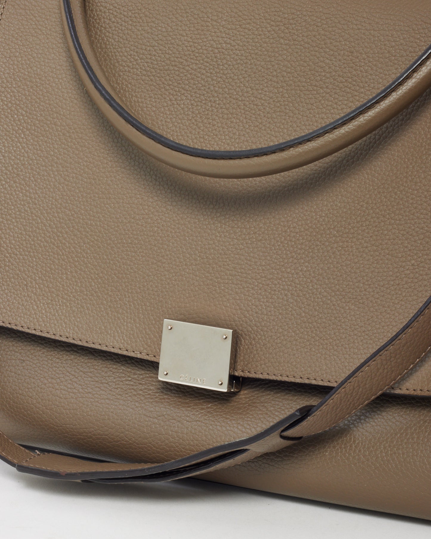Celine Taupe Leather & Suede Medium Trapeze Bag