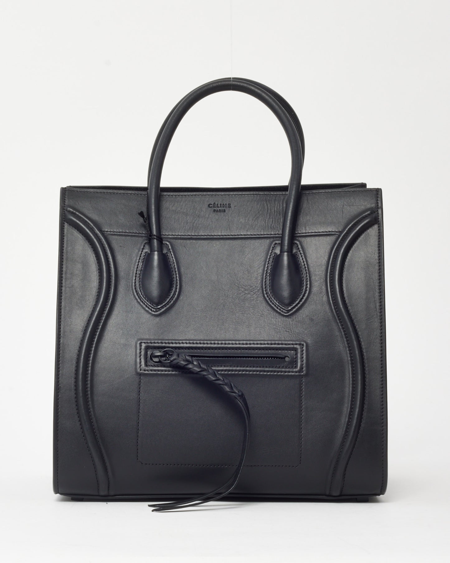 Celine Black Smooth Calfskin Leather Medium Phantom Luggage Tote