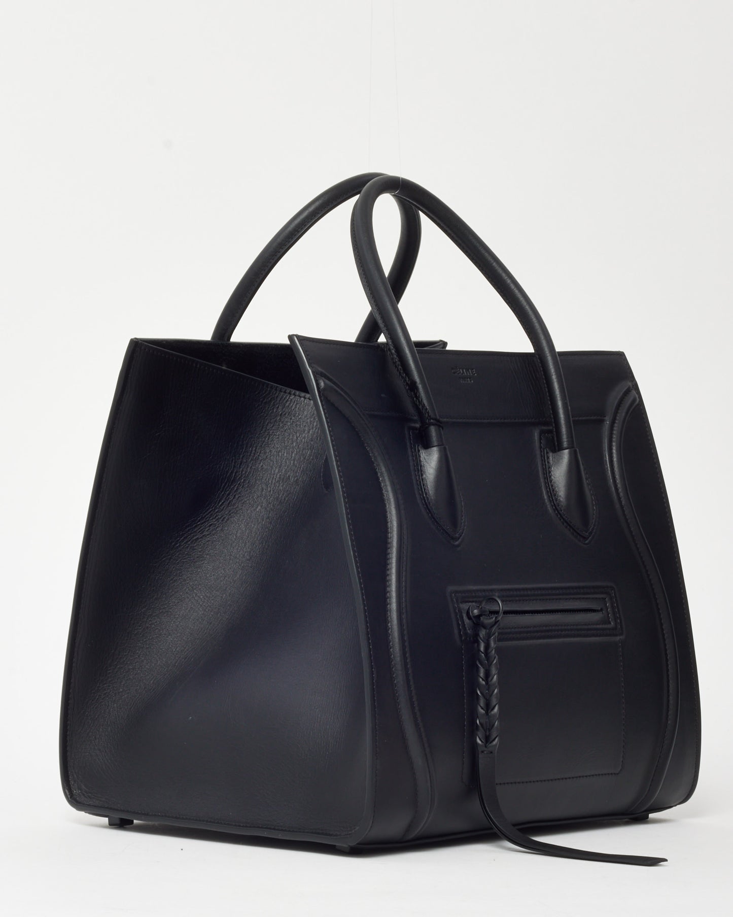 Celine Black Smooth Calfskin Leather Medium Phantom Luggage Tote