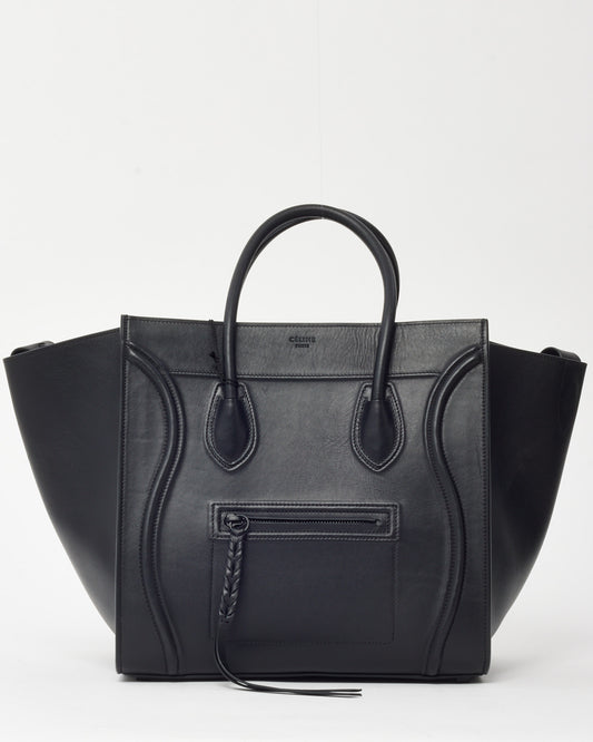Celine Black Smooth Calfskin Leather Medium Phantom Luggage Tote