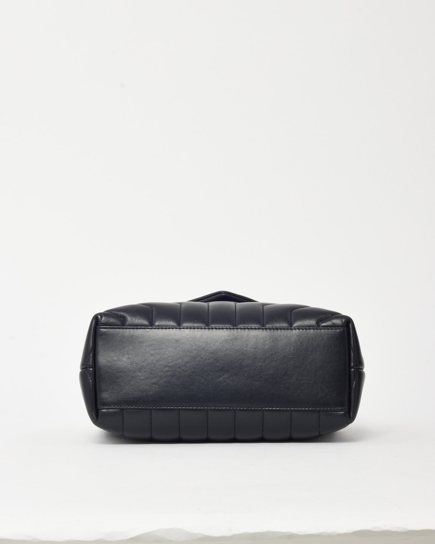 Saint Laurent Black Chevron Leather Small YSL Monogram Loulou Shoulder Bag SHW