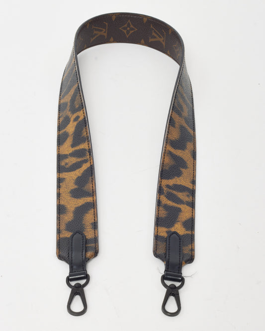 Louis Vuitton Monogram Canvas and Brown Leopard Leather Reversible Bandoulière Strap