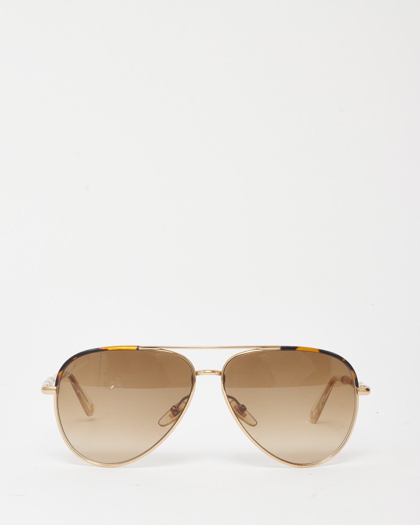 Gucci Gold Metal GG 4276/S Bamboo Aviator Sunglasses