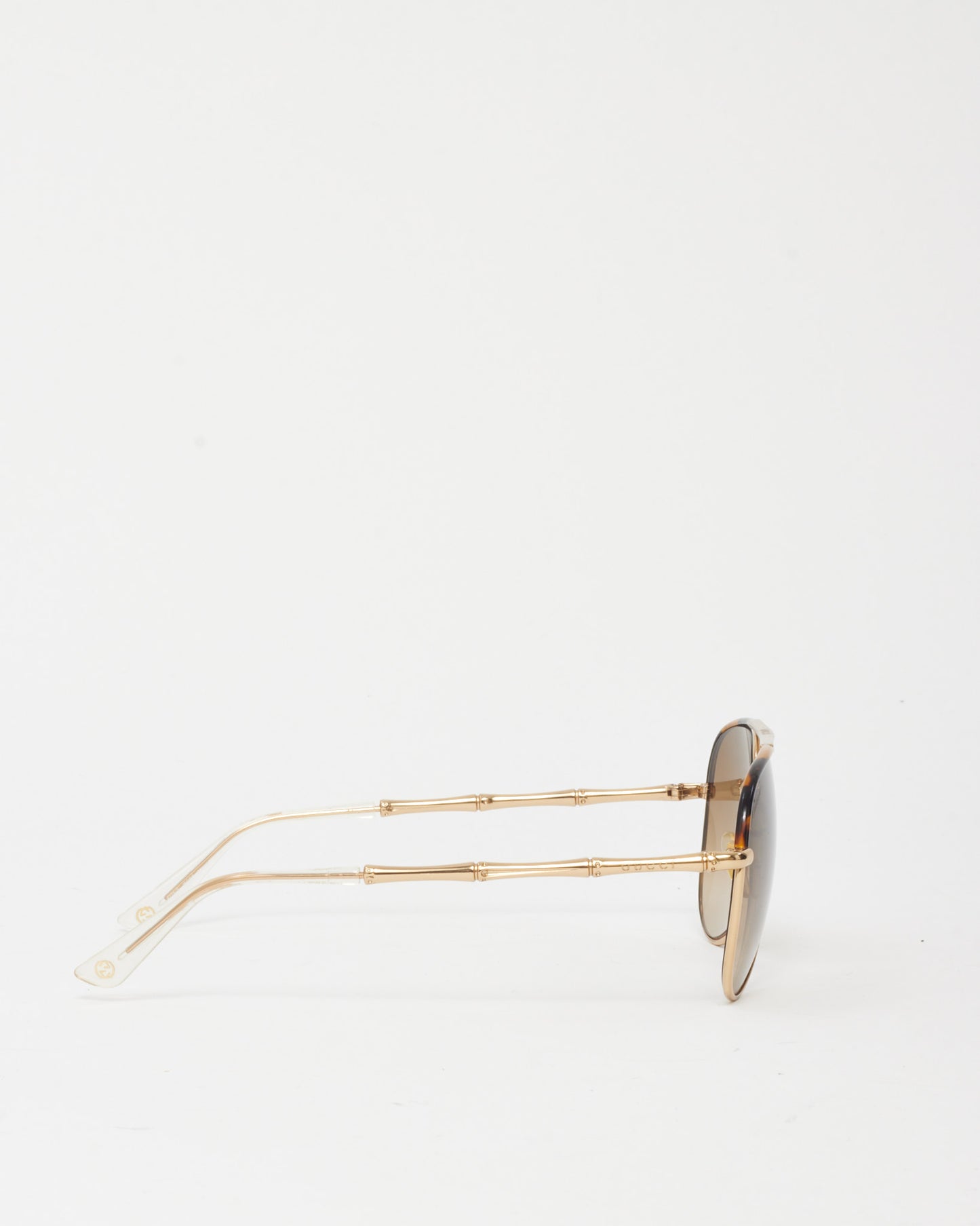 Gucci Gold Metal GG 4276/S Bamboo Aviator Sunglasses