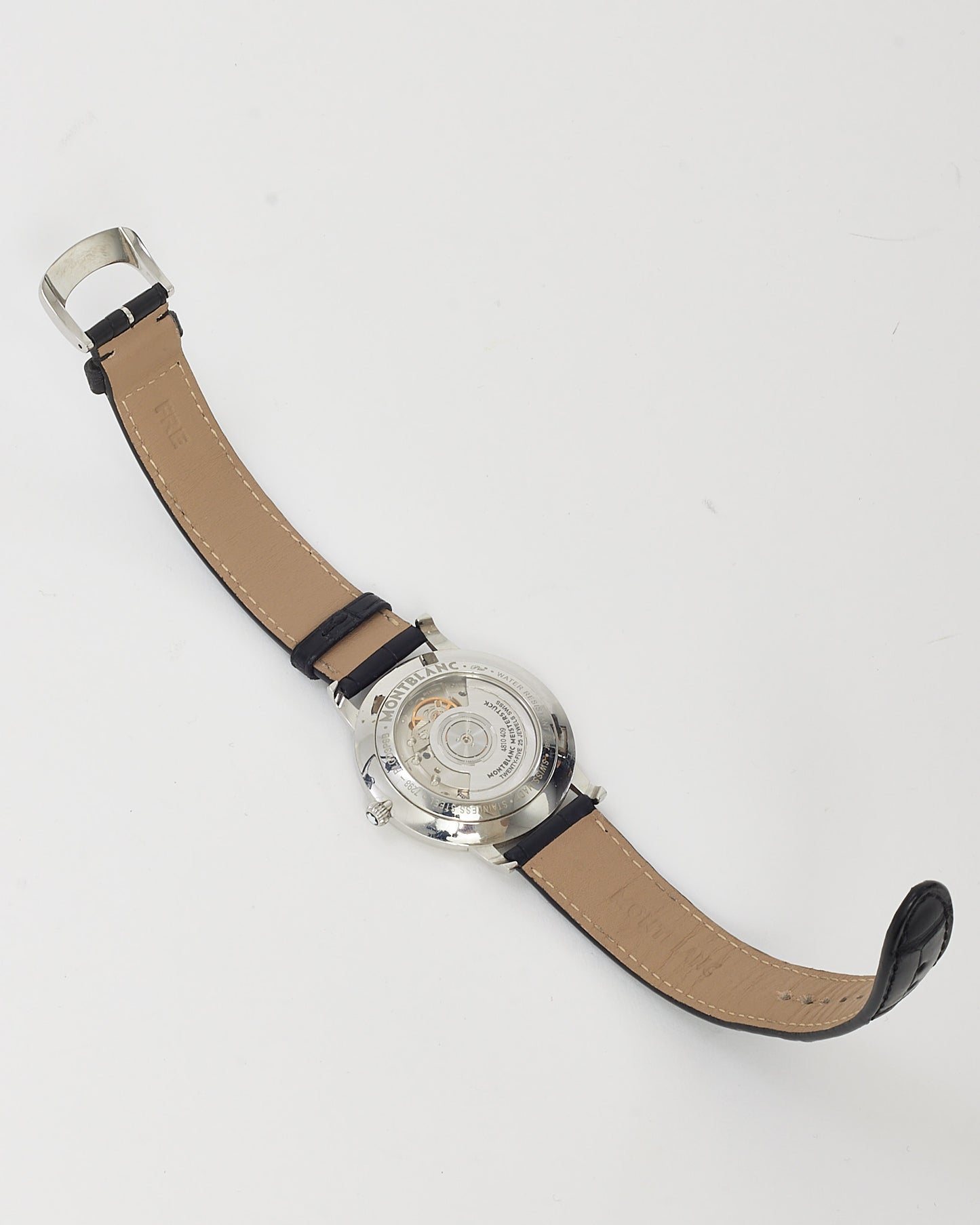 Montblanc Silver Steel, Black Croc Leather, Rose Gold Hour Markers 4810 Round Automatic 42mm Watch