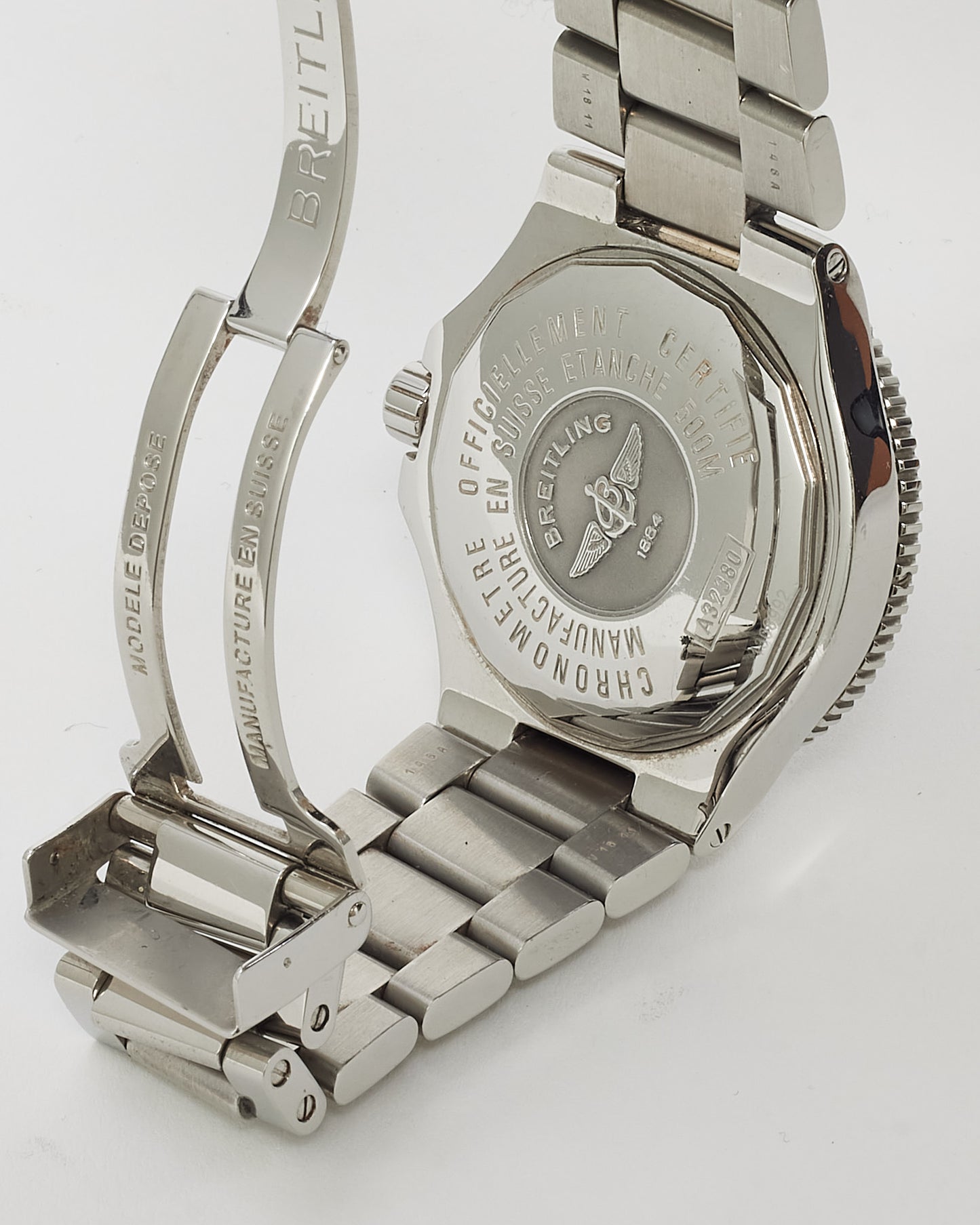 Breitling Stainless Steel Navy Blue Bezel A32380 Superocean GMT 41mm Watch