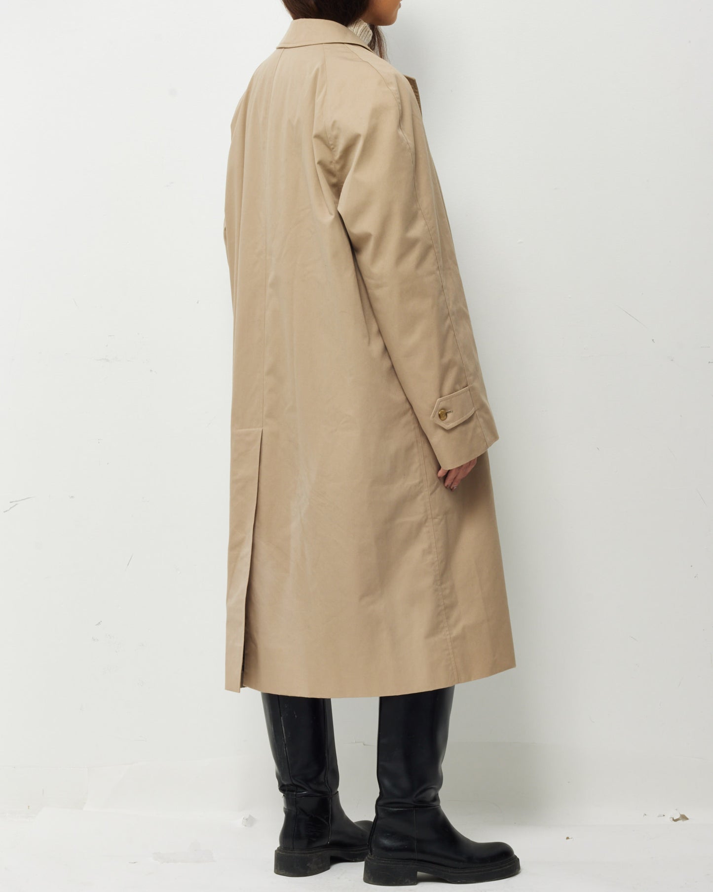 Burberry Men's Beige Cotton Gabardine Mid-Length Camden Heritage Car Coat - Men's 50/M