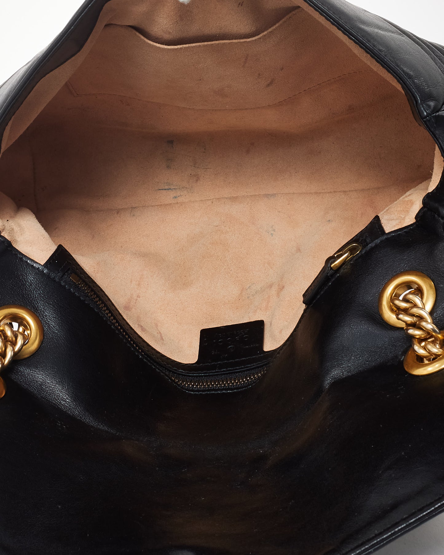 Gucci Black Matelassé Leather Medium Marmont Flap Shoulder Bag