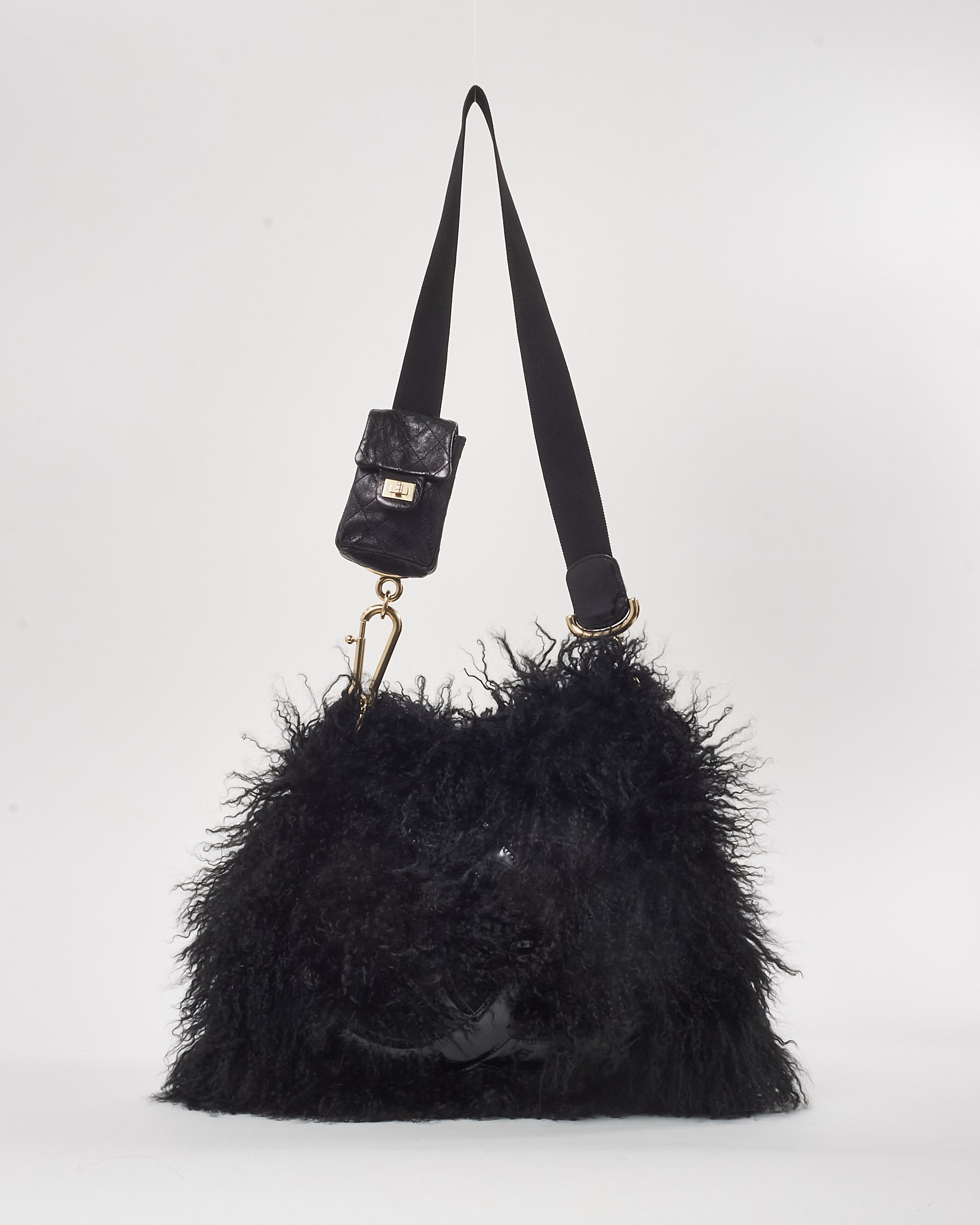 Buy Chanel 2008/2009 Black Mongolian Lamb Fur Tibet Flap Handbag